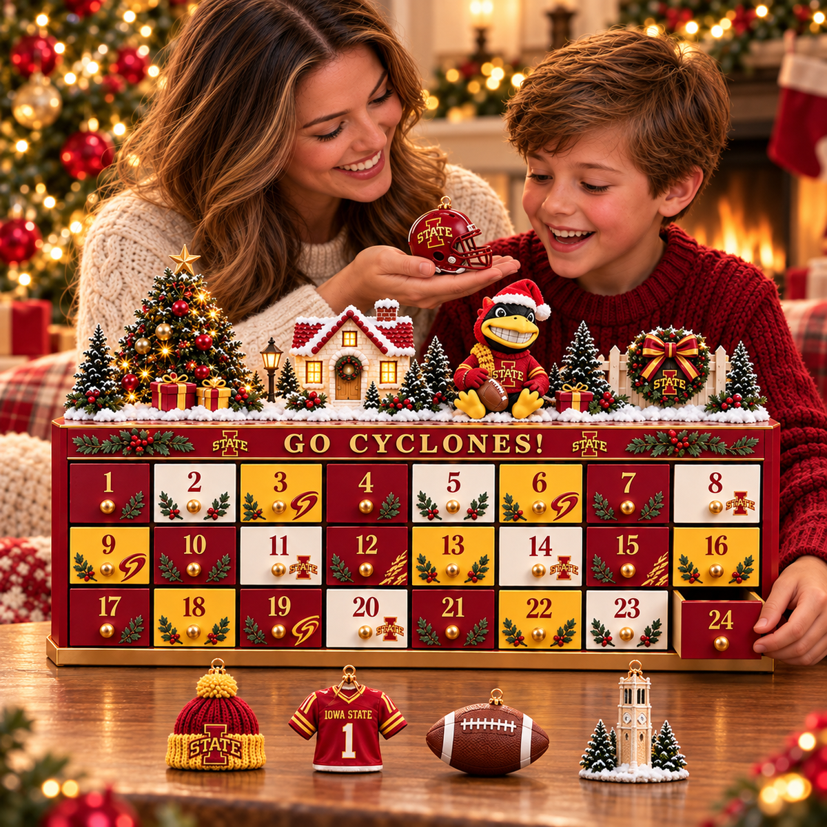Premium ISC Christmas Wooden Advent Calendar PVNA