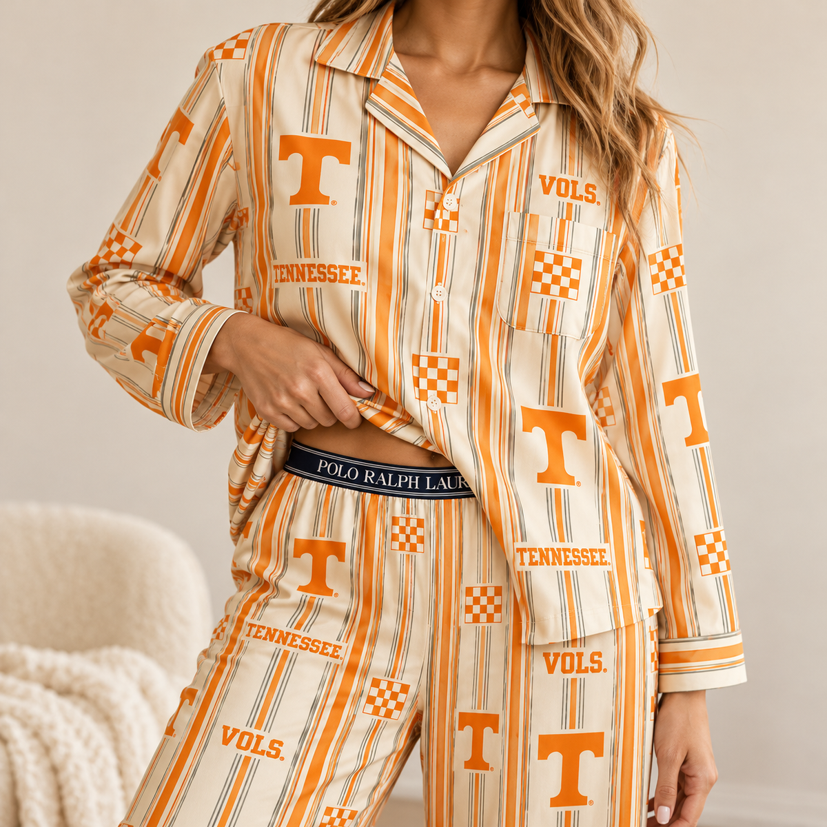 Premium TVF Women's Printed Button-Up Pajama Set HTTT