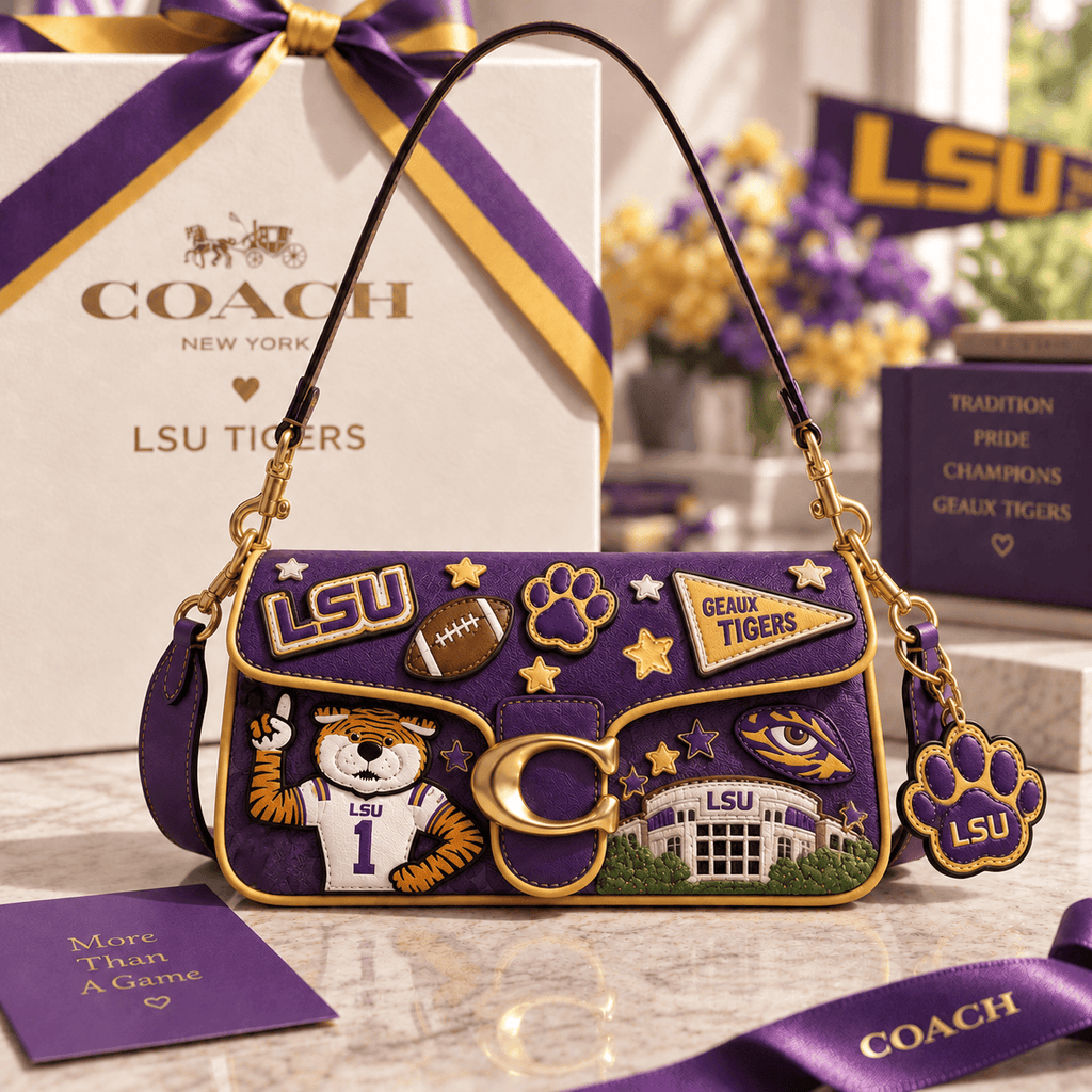 Premium LSU Coach Shoulder Cross With Charm NPL